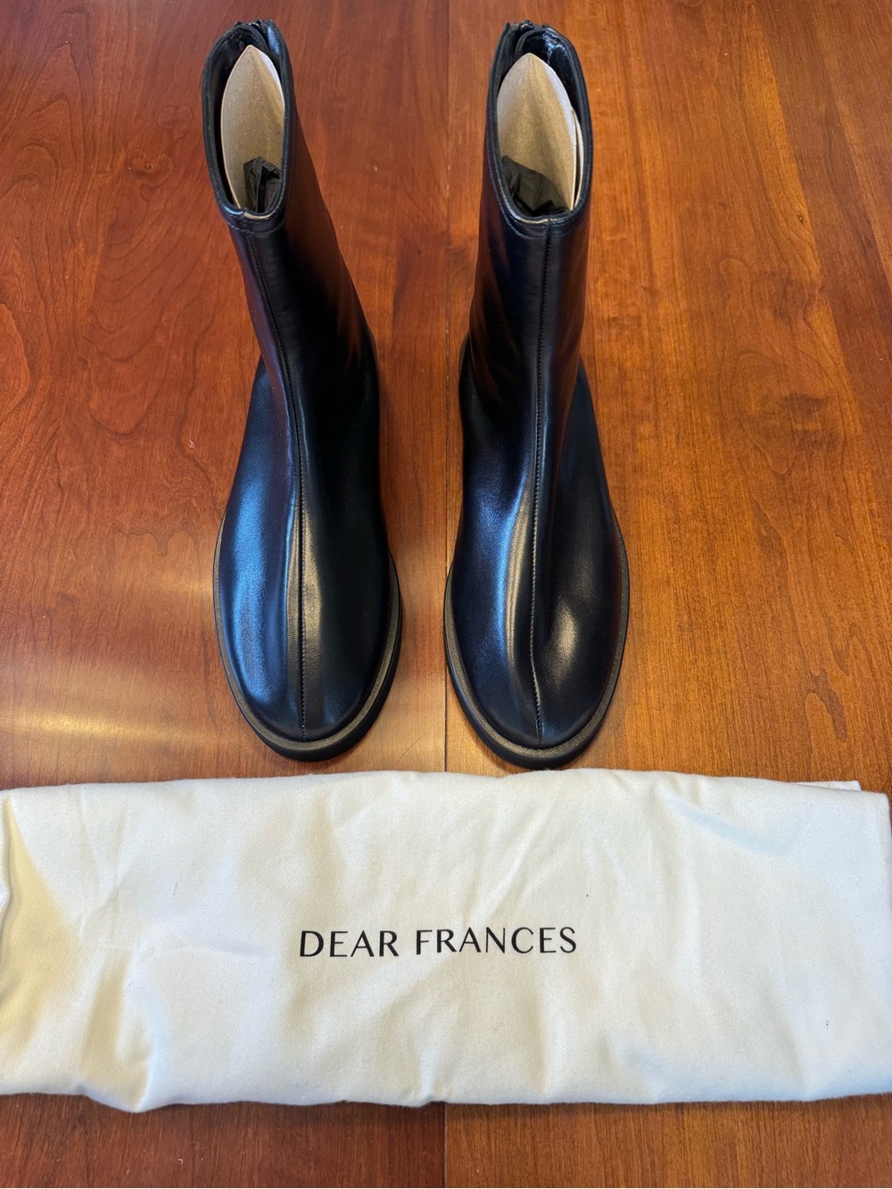 Dear Frances Joss Black Leather Zip-Up Boots